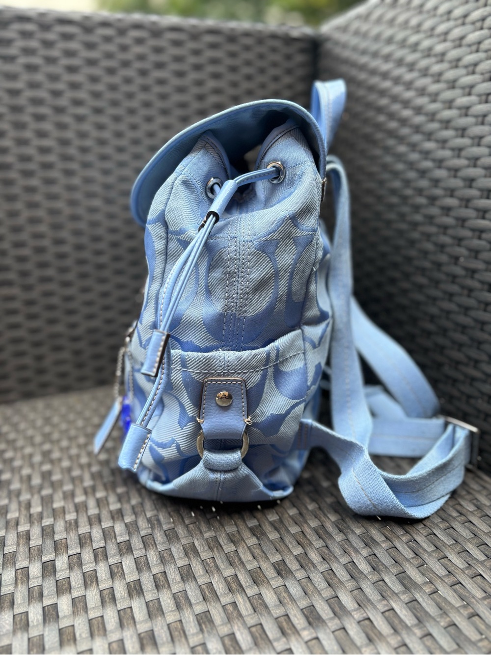 Coach Kyra Daisy Signature C Monogram Backpack Periwinkle With Matching Wristlet - Picture 7 of 15